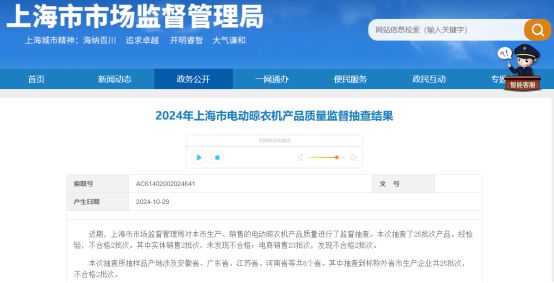大数据：合格率70%电动晾衣架近三年抽检(图2)
